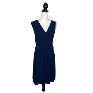 41 Hawthorn Woman's Size Small Navy Blue Rocco Wrap Sleeveless Dress
